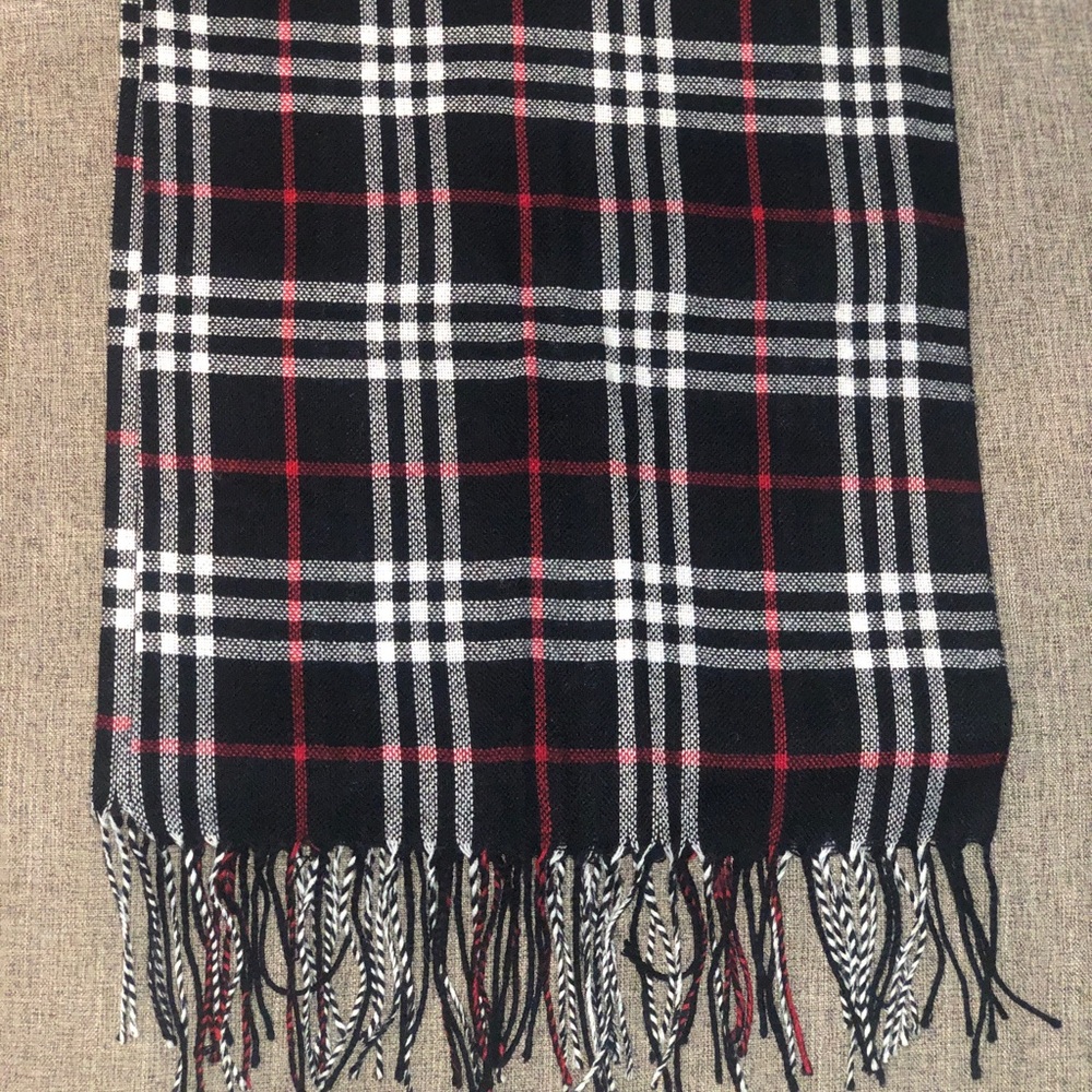 Black Plaid Scarf